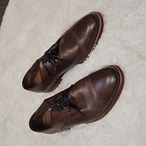 Johnston & Murphy Men's Cap Toe Lace Up Oxford Shoe Size 10 EUC NO  BOX
